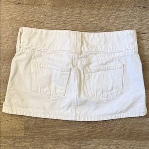 Y2K Abercrombie & Fitch White Ultra Mini Denim Skirt Size 0